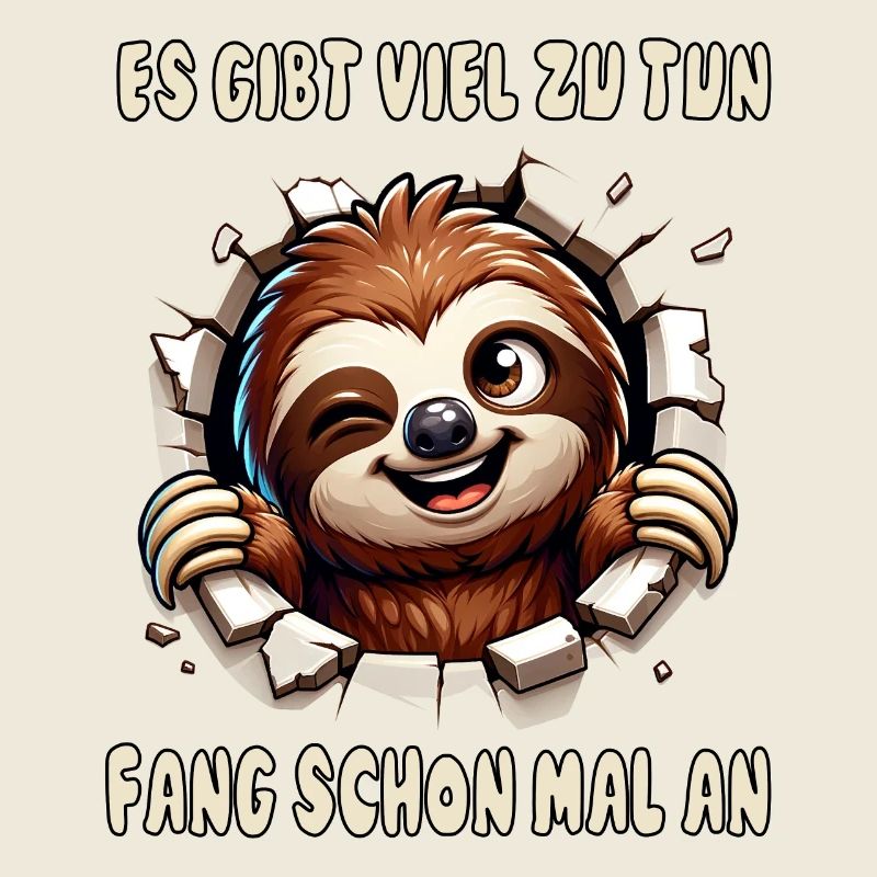 funny sloth with saying