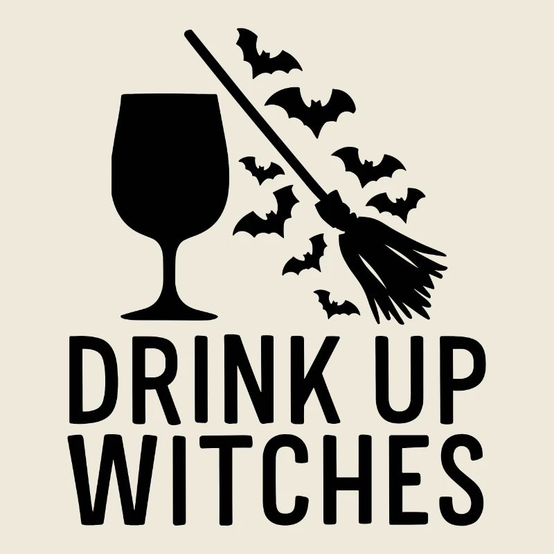 Halloween Hexenbesen Trinkspruch Drink Up Witches