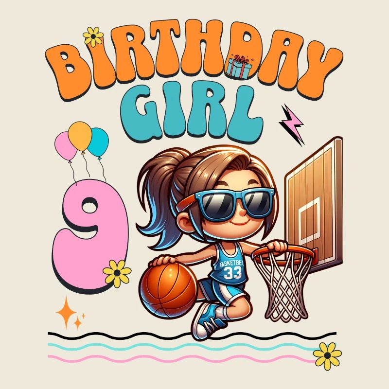 Basket-ball 9e anniversaire fille basketteuse