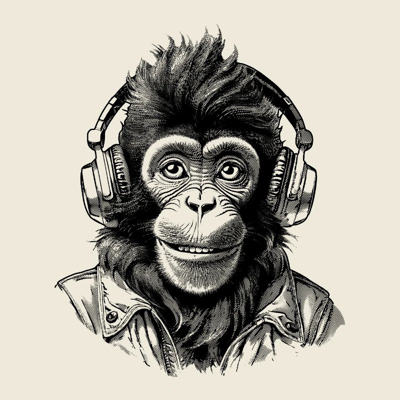 Conservation shirt with chimpanzees for music fans