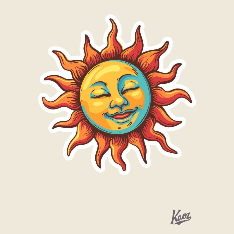 Fröhliche, entspannte Retro-Sonne