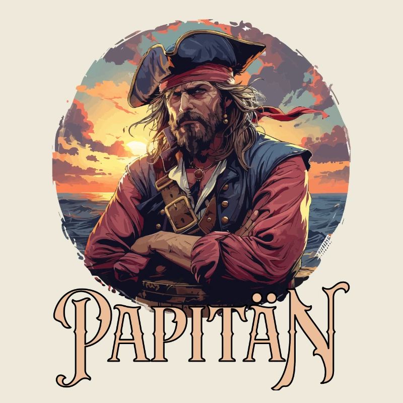 Funny pirate with saying Papitän