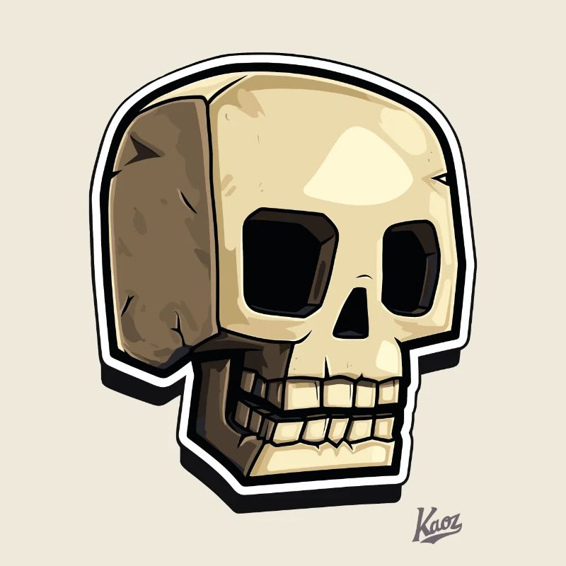 Funny Pixel Skull : Crâne avec breloque