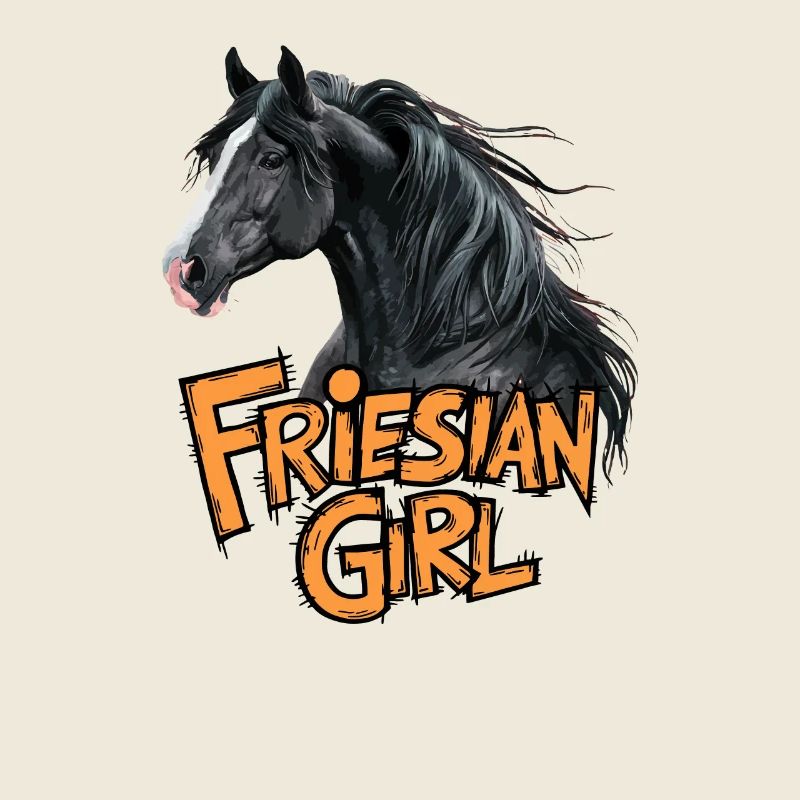 Fière cavalière frisonne