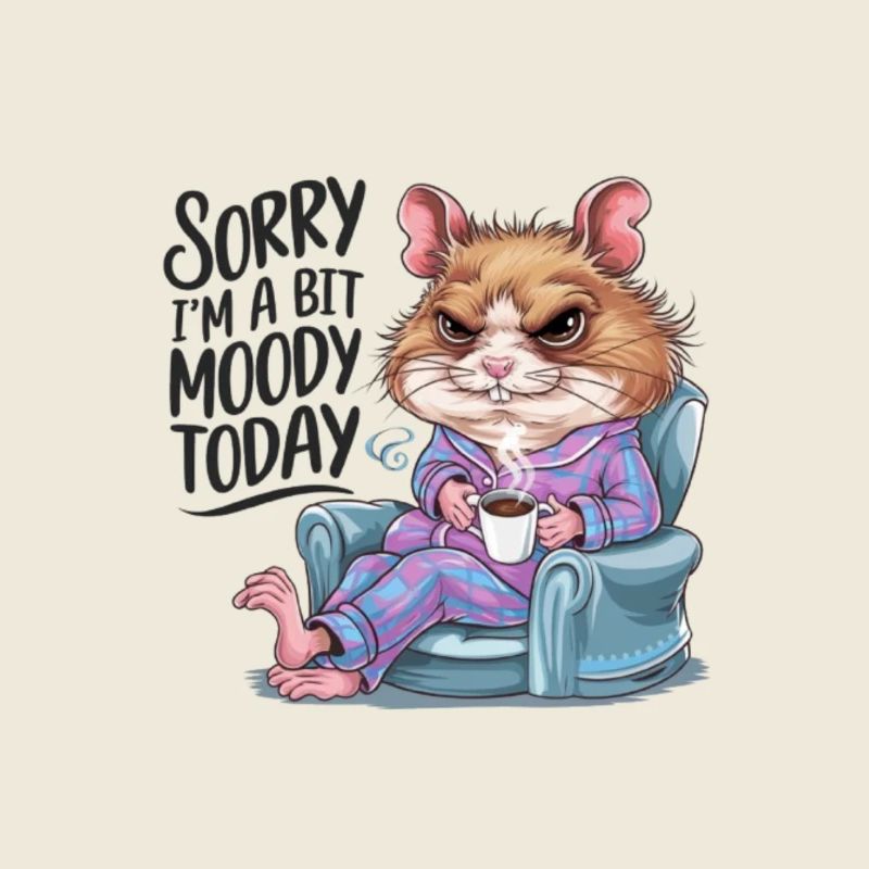 Moody Hamster Grumpy Morning Grouch Coffee