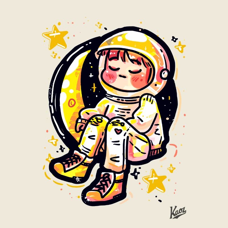 Astronaute détendu dans l’espace