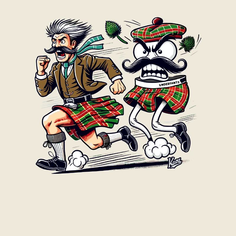 Schotte auf der Flucht vor einer Unterhose