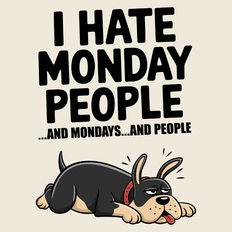 I Hate Mondays Funny Dog Sarcastic Quote