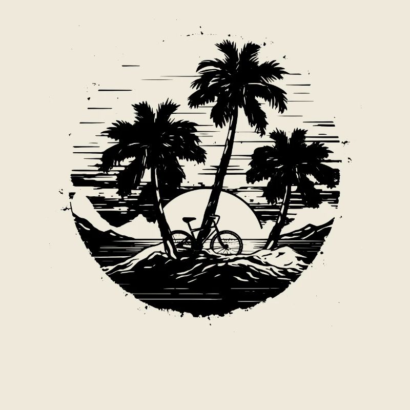 Mountain biking illustration