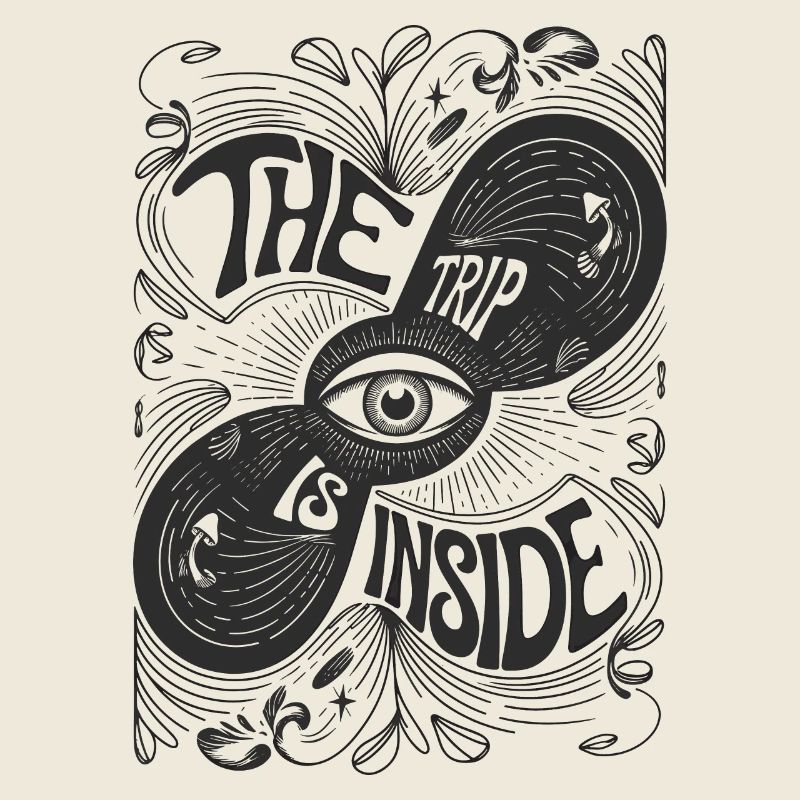 The Trip Is Inside Psychedelic Eye Design