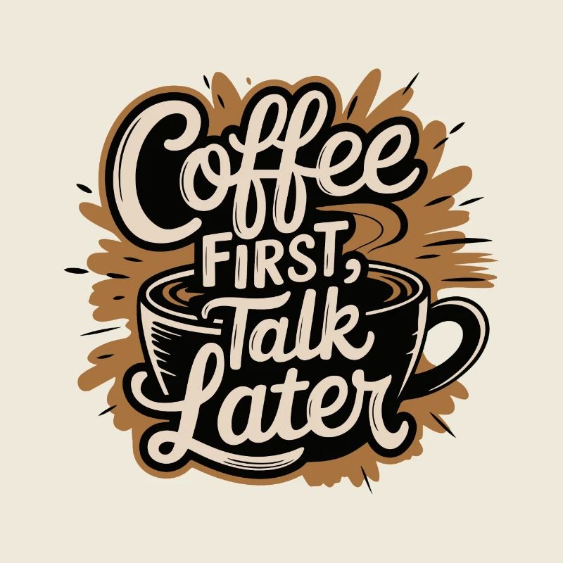 COFFEE FIRST TALK LATER