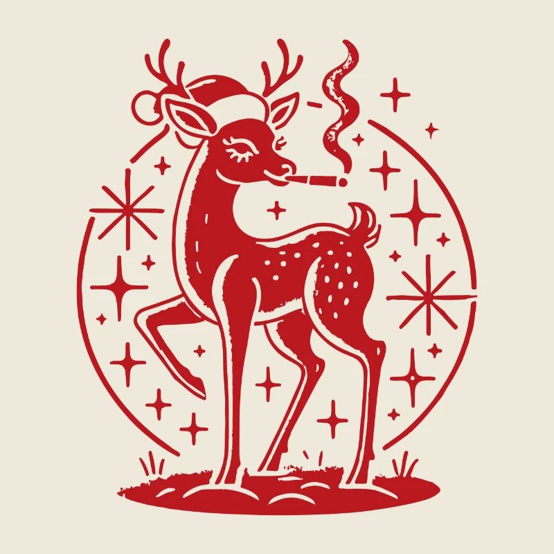 Maman renne de Noël détendue