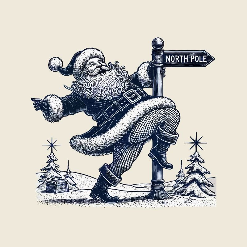 Lustiger Weihnachtsmann Pole Dance Spaß