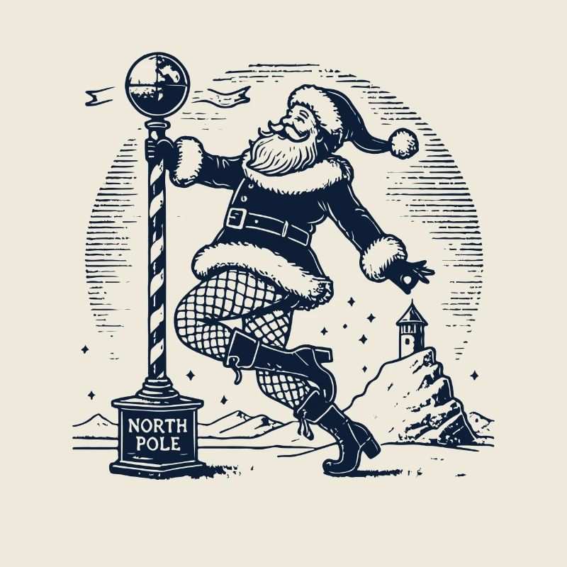 Lustiger Weihnachtsmann Pole Dance Spaß