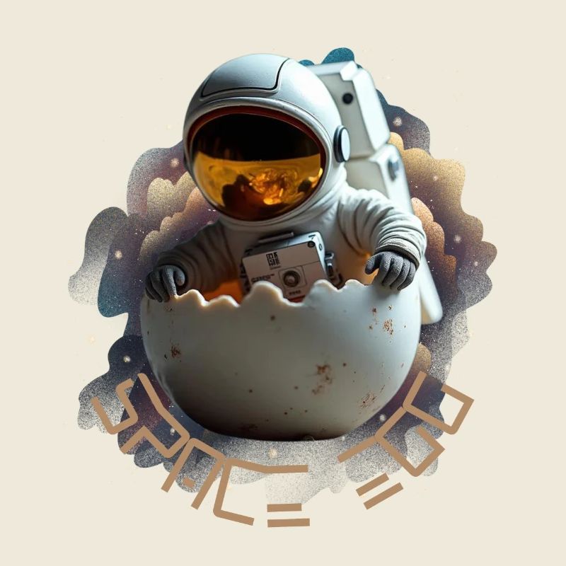 Astronaut in eggshell
