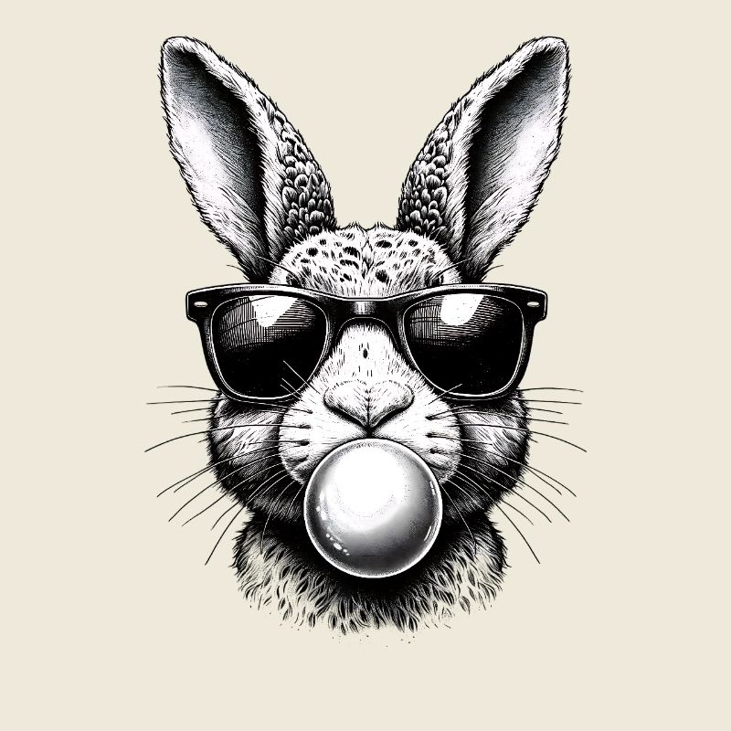 Bunny with chewing gum