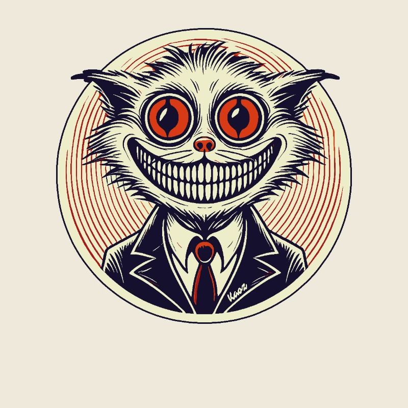 Horror-Grinsen-Katze