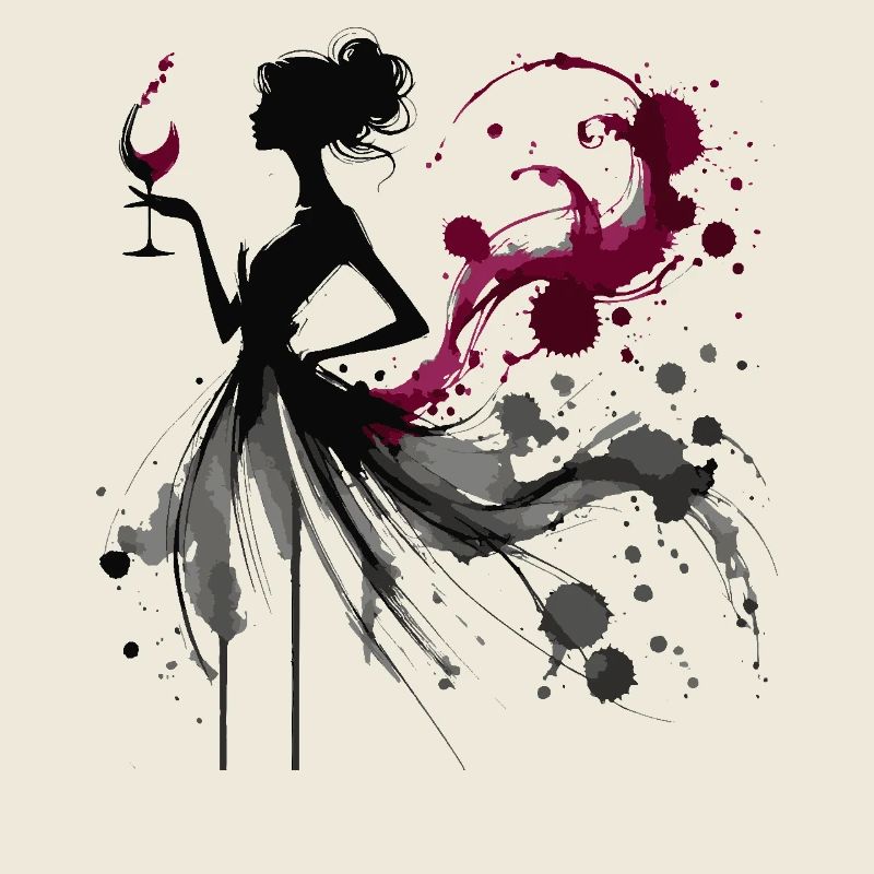 Elegant Wine Lover Silhouette Art