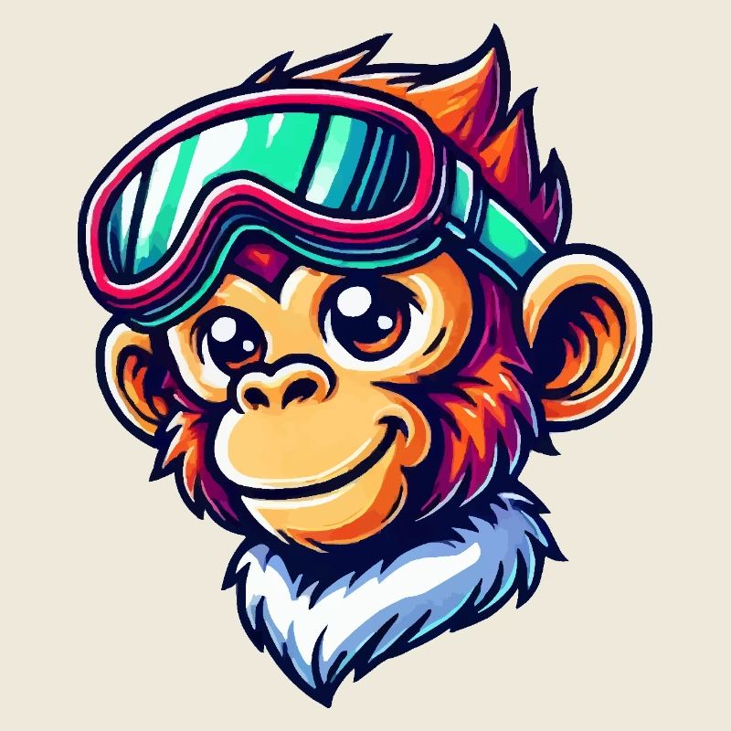 Monkey Ski Lunettes de Bande Dessinée
