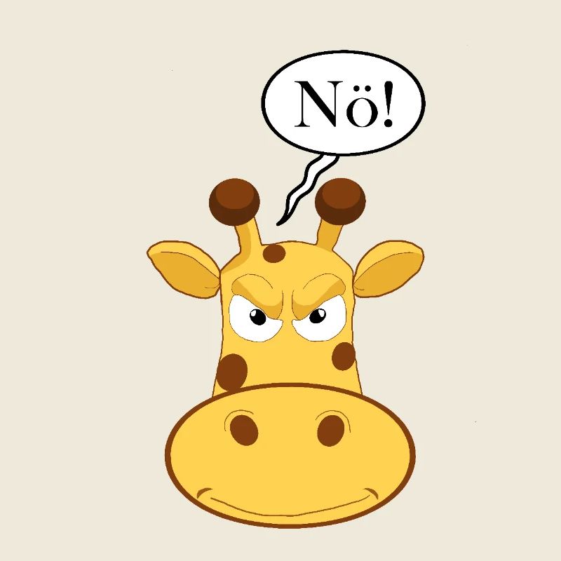 Statement Nö Giraffe, Nein Fun Comic, Einfach Nö