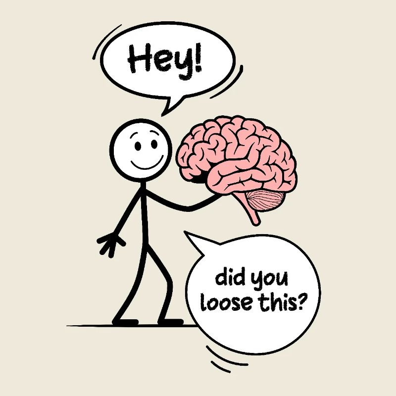 Funny Stickman Asking About a Lost Brain