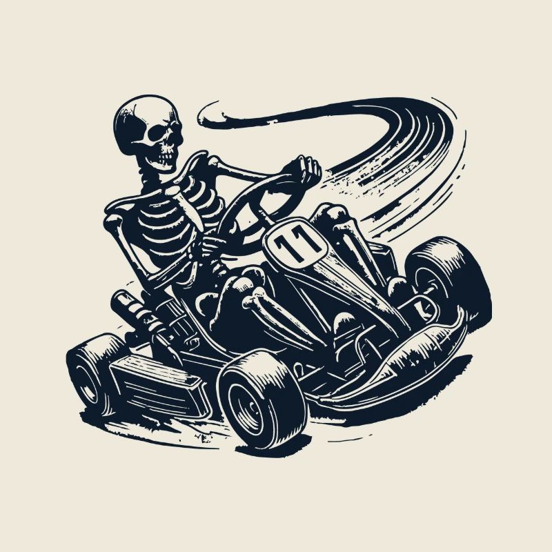 Le skeleton dans l’aventure d’une course de karting