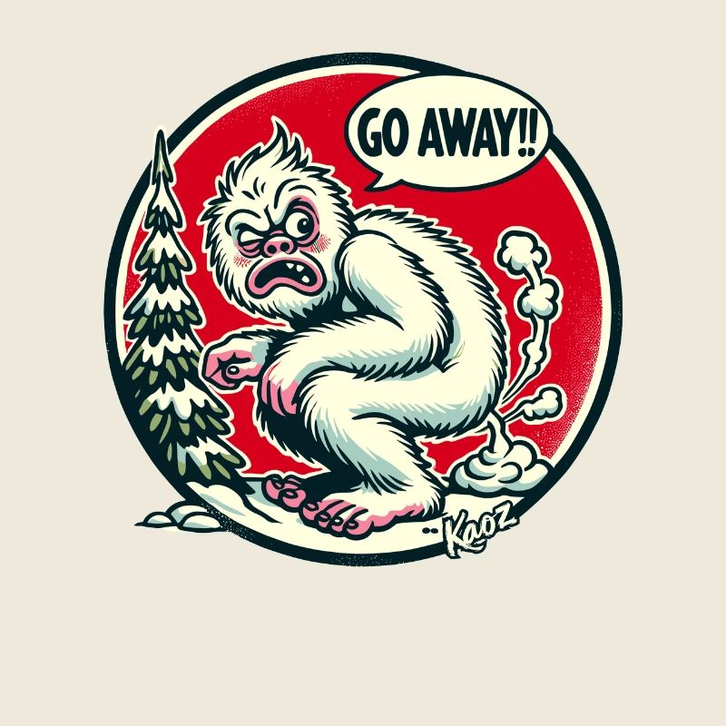 Geh weg! Der Yeti macht Pause im Wald