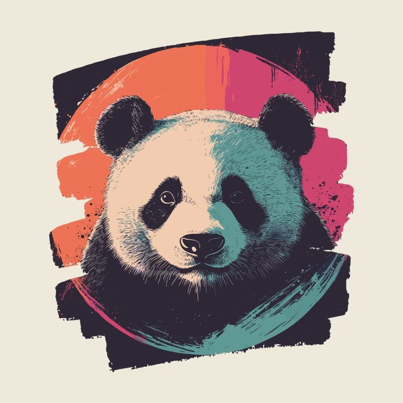 Panda Bear Retro