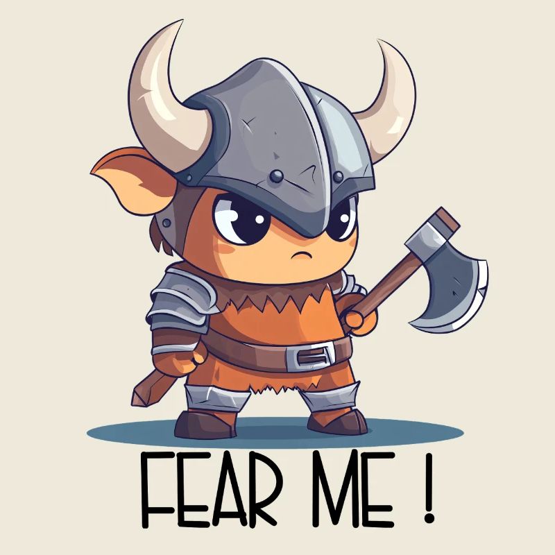Fear Me – Süßer Cartoon Wikinger