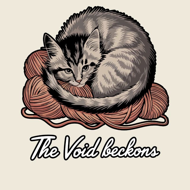 The Void Beckons Cute Cat Dark Humor Graphic