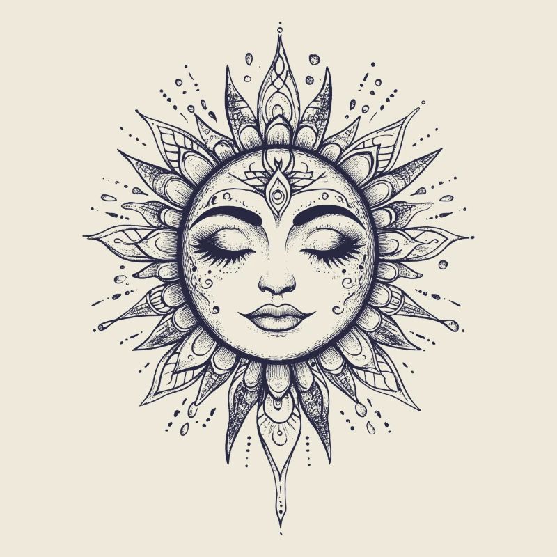 Boho Soleil Bohème Visage Soleil Spiritualité