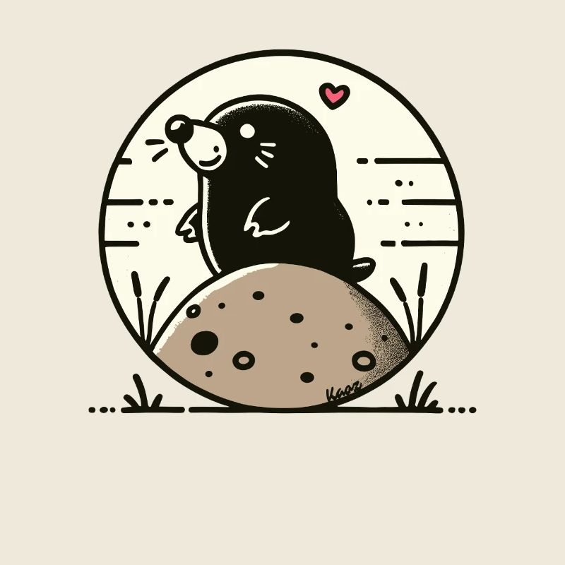 Happy mole on hill