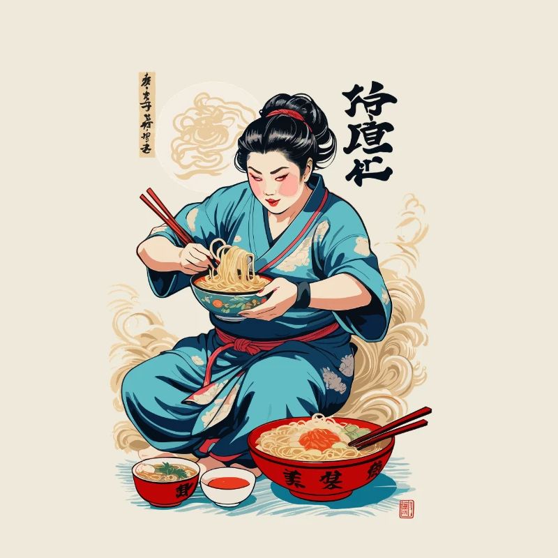 Ramen Ukiyo-E Japanisches Retro Ästhetik