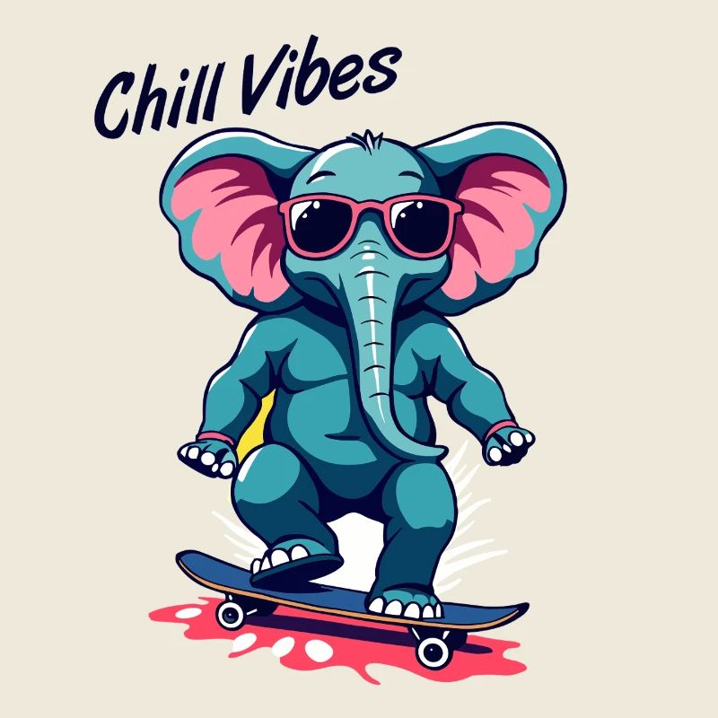 Elefant Skateboard Skater Chill Vibes