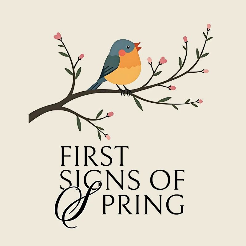 Vogel am Blütenzweig 