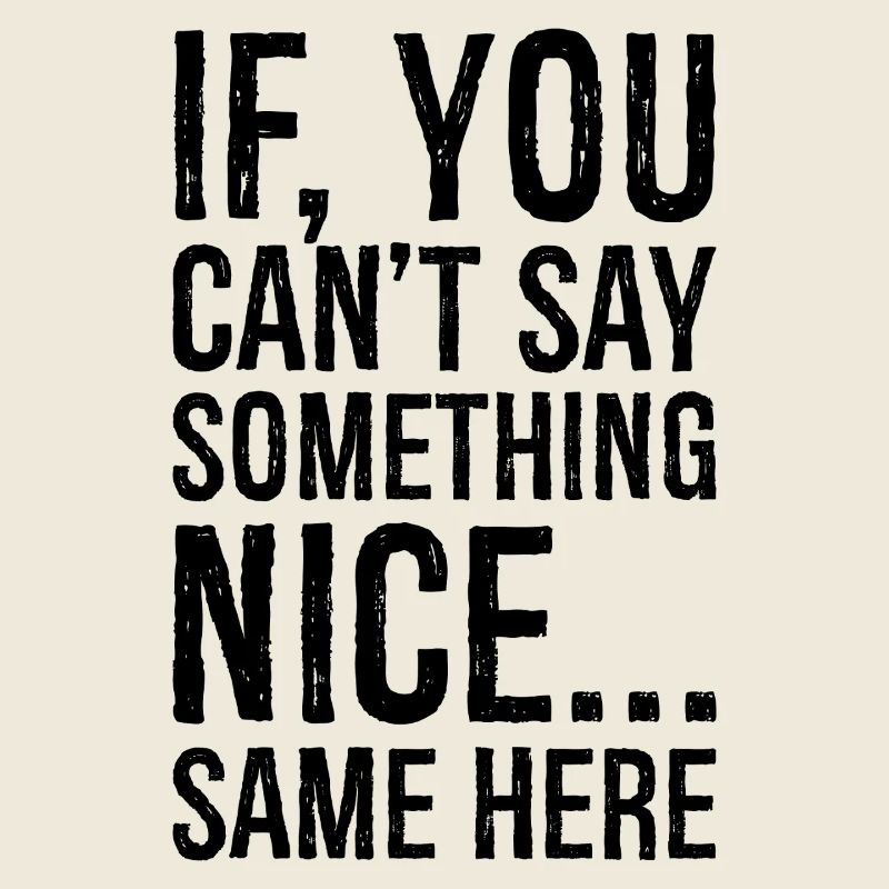 if you can't say something nice same here