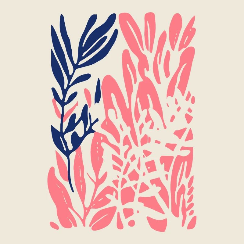 Plantes abstraites : des formes colorées dans le style de Matisse
