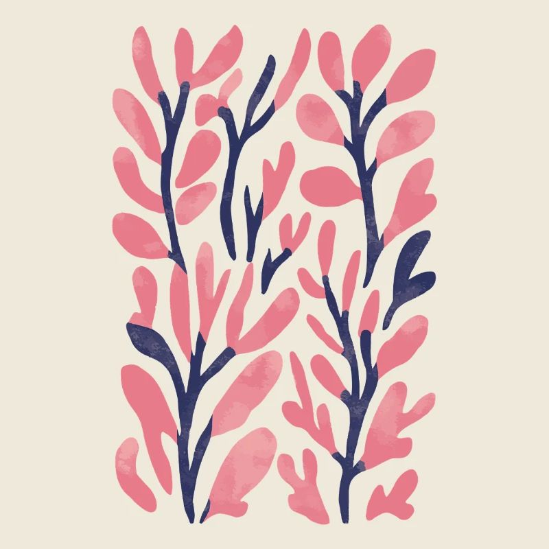 Retro Seaweed Pattern: Pastel Sea Magic