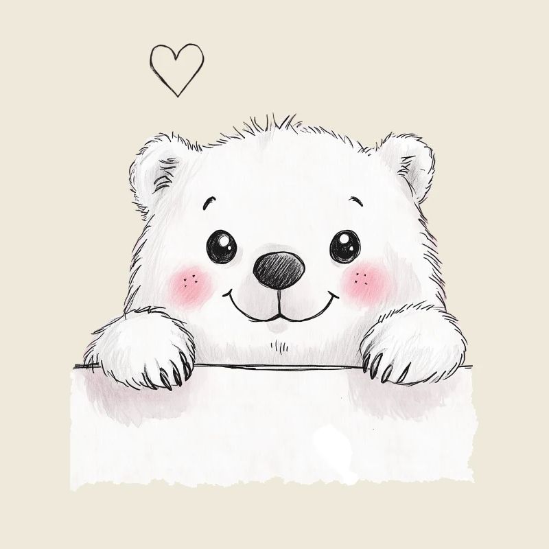 Ein süßer Eisbär mit rosigen Wangen