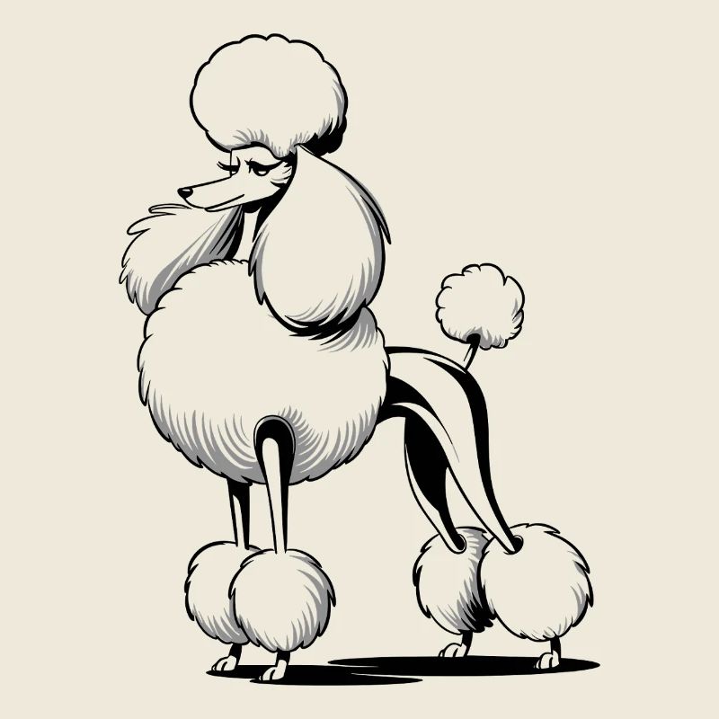 Caniche élégant au look élégant