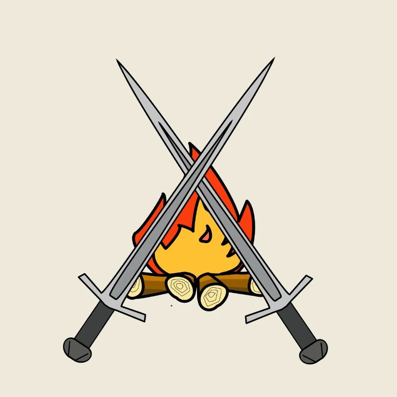 Sword Warrior Campfire Medieval Swords