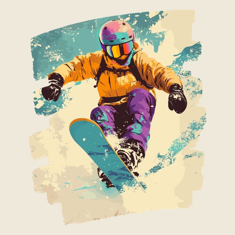 Snowboarder Pulverschnee