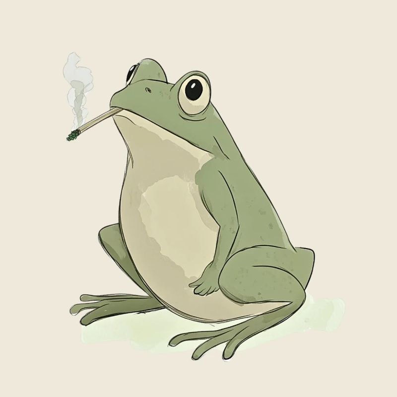 Grenouille avec cigarette dans la bouche - Weed Frog Design
