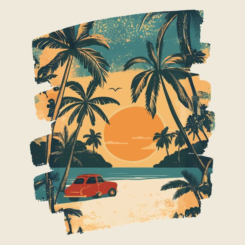 Summer Palm Tree Sunset