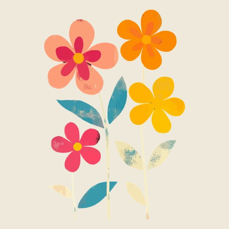 Matisse Inspired: Retro Floral Pattern Floral