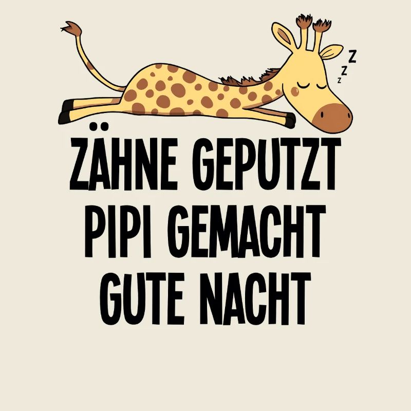 Giraffe Funny Sleeping Motif Teeth Brushed Night