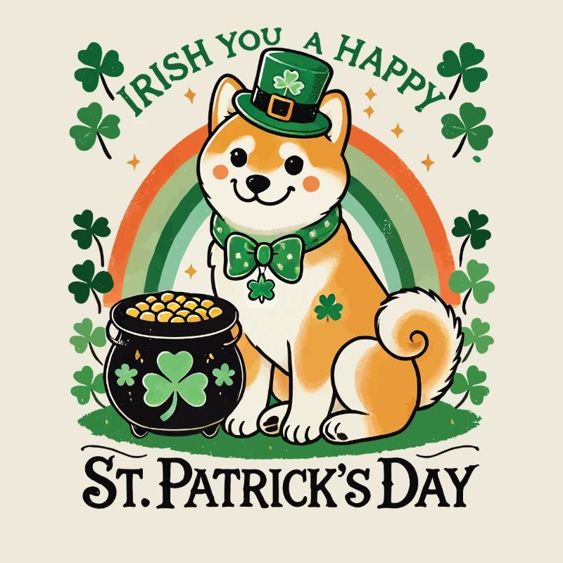 Saint-Patrick Chien heureux Arc-en-ciel