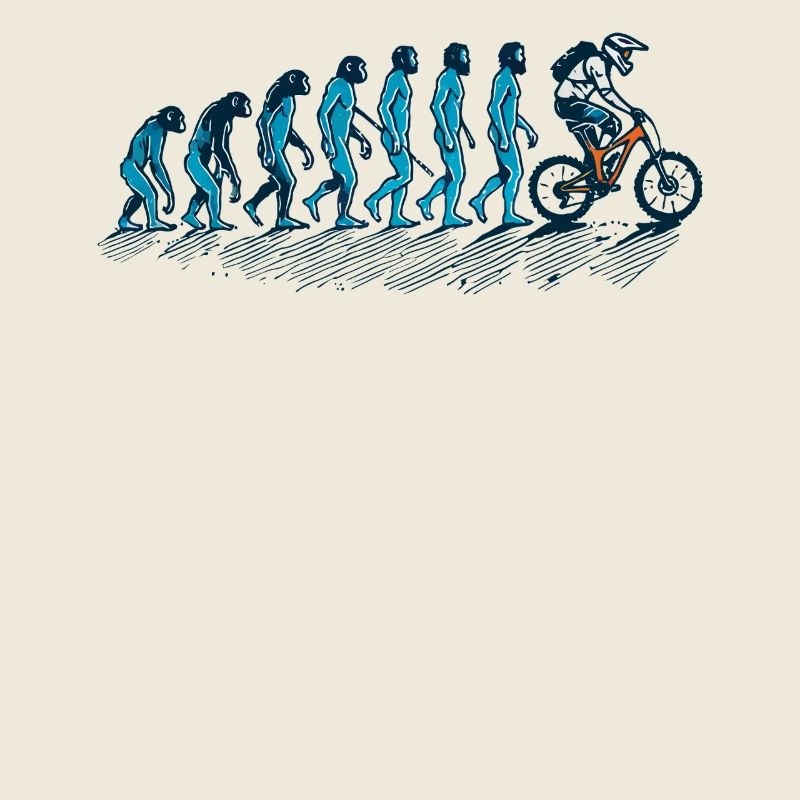 Evolution Mensch Zum Fahrradfahrer
