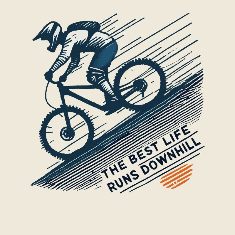 Fahrrad Downhill Abenteuer Retro Stil