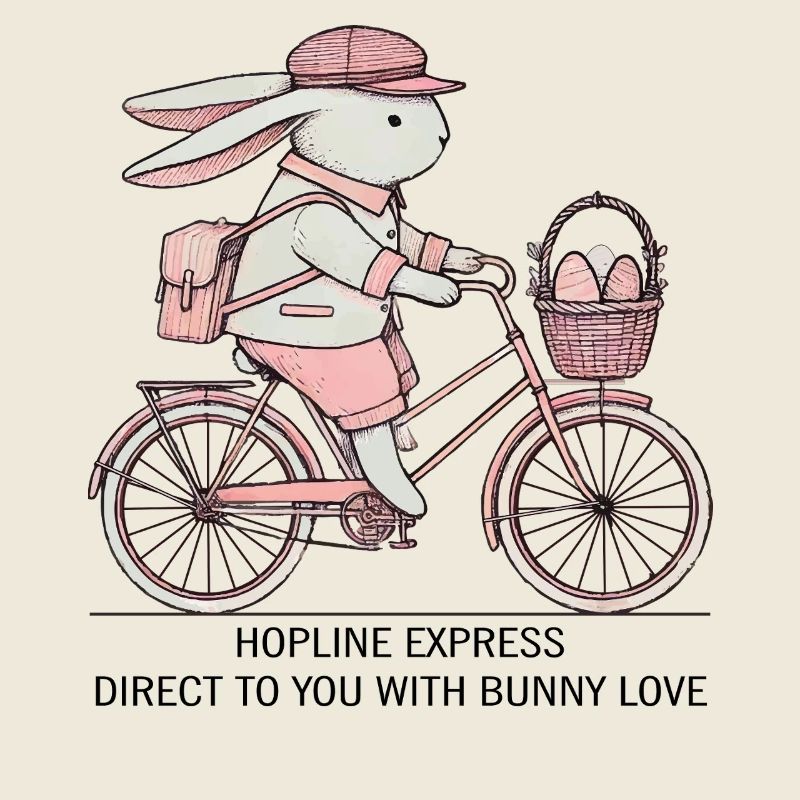 Easter Bunny Love Retro Aesthetics Hopline Express